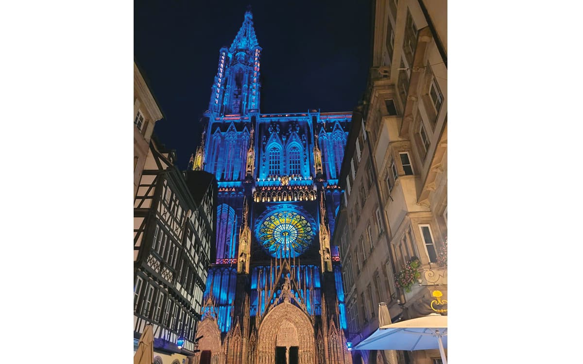La cathédrale de Strasbourg illuminée